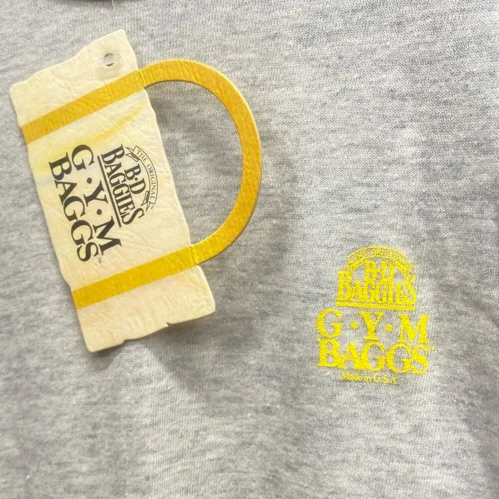 New Vintage 90’s B-D BAGGIES Grey T Shirt Mens M Med GYM BAGGS Crew Neck Tee NWT